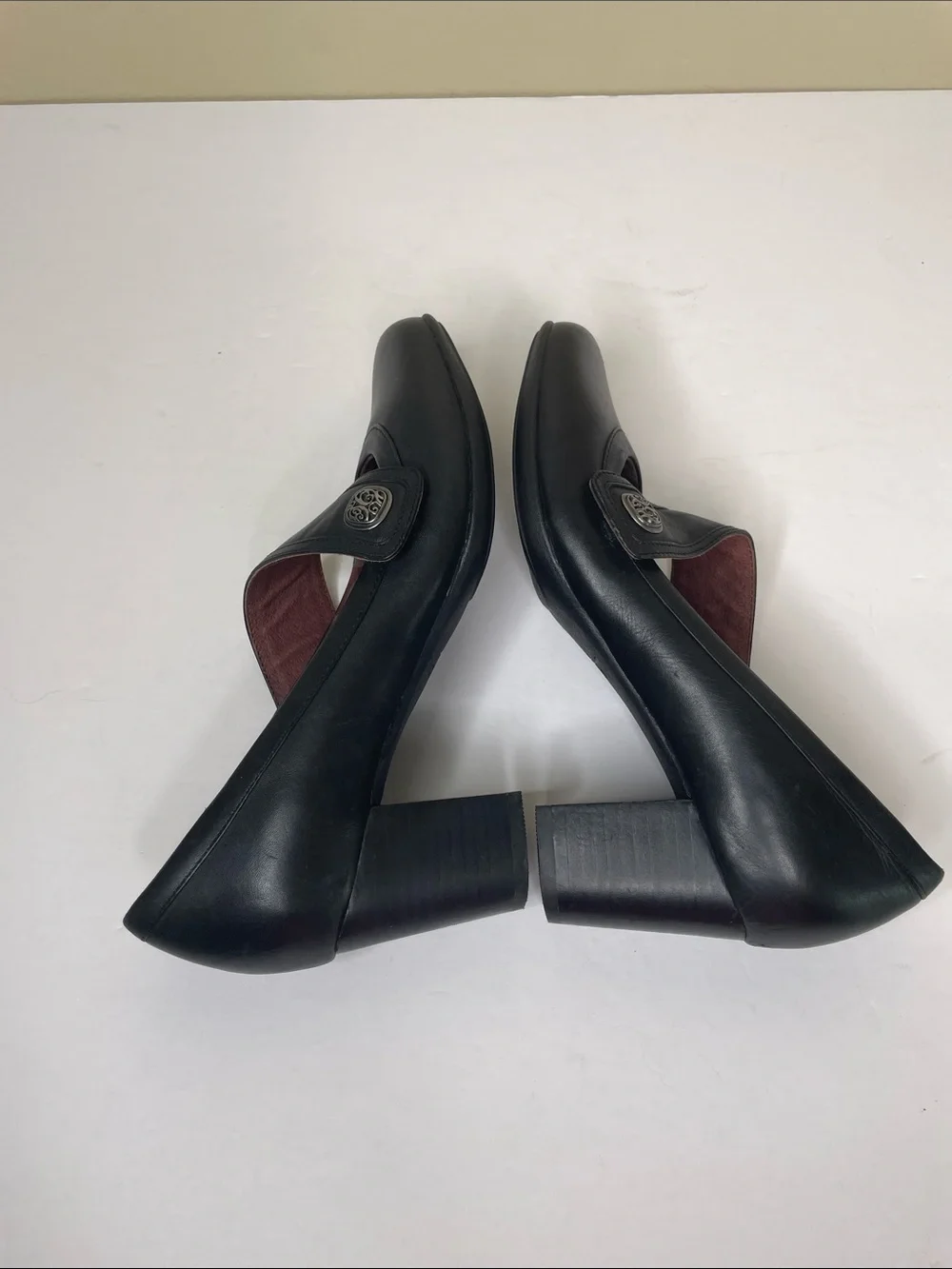 OBEO B.I.O. System Black Leather OPHELIA Mary Jane Block Heel Pump Shoes 7N